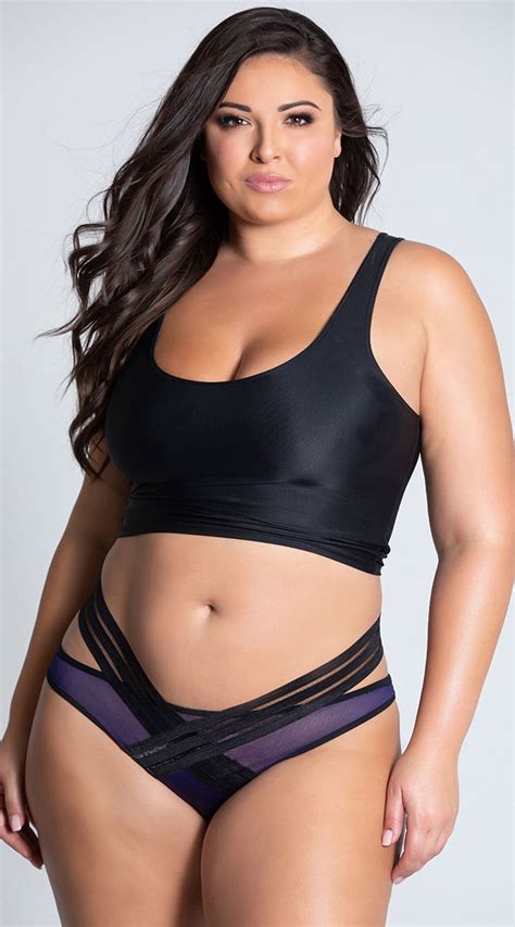 Plus Size Triple Strapped Bikini Panty Plus Size Ruched Bikini Panty Yandy