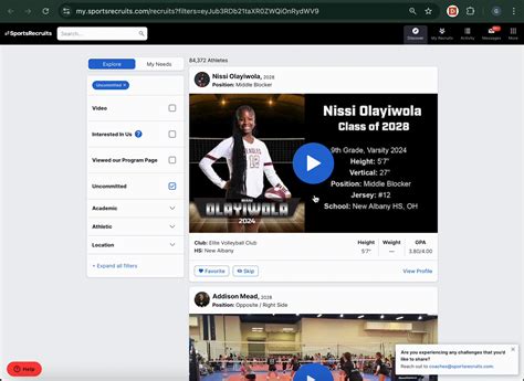 Searching for Student-Athletes Based Upon Preferences – SportsRecruits