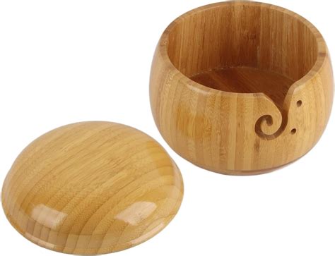 Bamboo Knitting Bowl DIY Hand Craft Yarn Storage Bowls For Yarn Balls