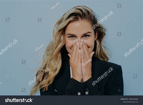 Shy Cute Blonde Girl Wearing Black Stock Photo 2069664881 Shutterstock