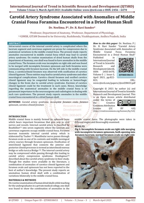 Pdf Carotid Artery Syndrome Associated With Anomalies Of Middle