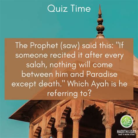 Hadith Of The Day On Twitter Quiz Time