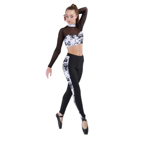 Fallon Crop Top Deep Band Hot Pants Images Dance Costumes