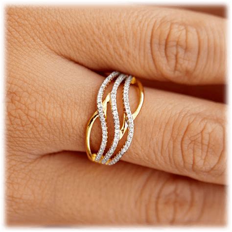 Morningsave Savvy Cie K Gold Plated Multi Stacked Cz Band