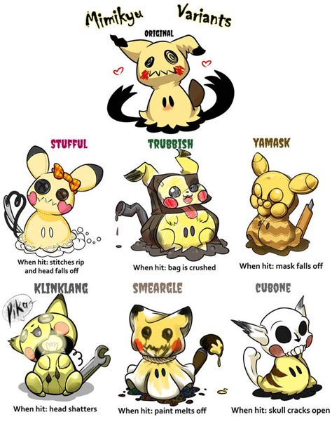 Mimikyu Variants By Melle D On DeviantArt Mimikyu Cute Pokemon Pokemon