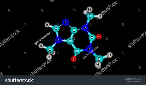 Caffeine Molecule Central Nervous System Stimulant Stock Illustration ...