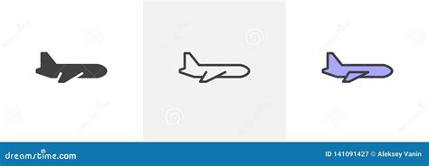 Icono De La Vista Lateral Del Aeroplano Ilustraci N Del Vector