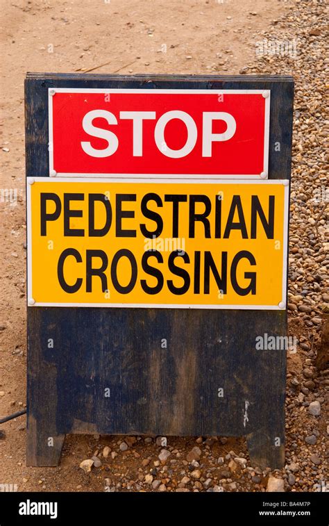 Stop Pedestrian Crossing Sign Stock Photo Alamy