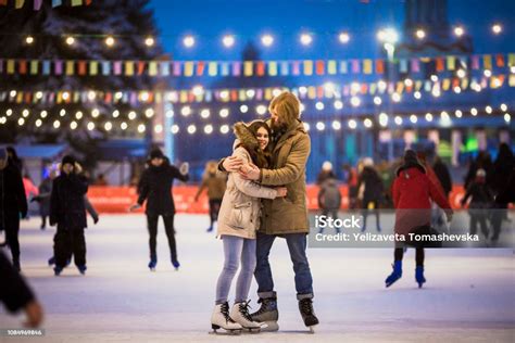 Young Couple In Love Caucasian Man With Blond Hair With Long Hair And