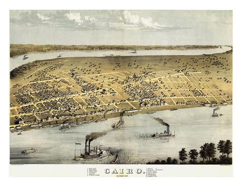 Vintage 1867 Cairo Illinois Map Photograph by Stephen Stookey