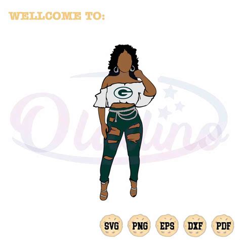 Nfl Green Bay Packers Svg Black Girl Cutting Digital Files