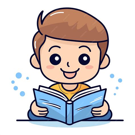 Livro de leitura vetor de desenho animado | Vetor Premium