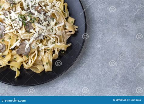 Homemade Italian Fettuccine Pasta Fettuccine Al Funghi Porcini With