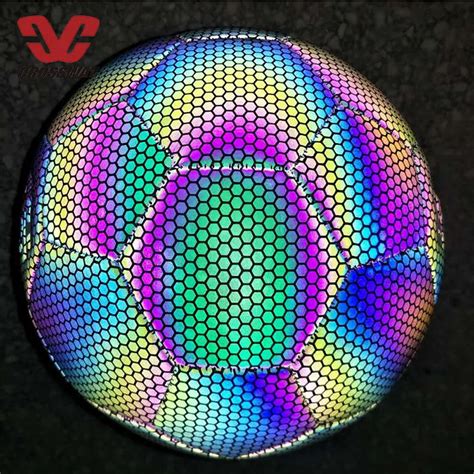 2022 New Size 5 Holographic Glowing Reflective Soccer Ball Custom Logo