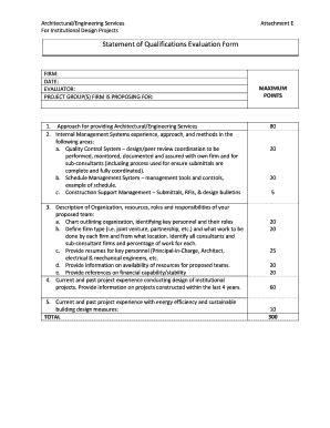 Fillable Online Statement Of Qualifications Evaluation Form Pdf