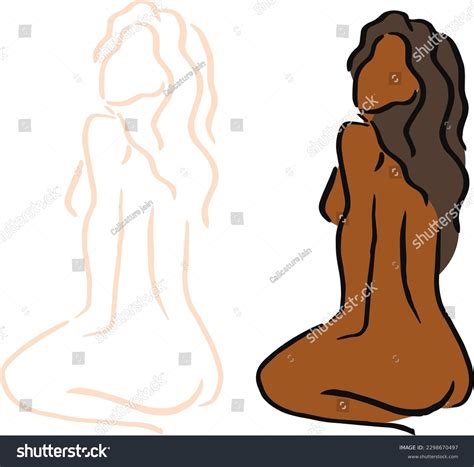 Nude Woman Line Art Vector Modelling Stock Vector Royalty Free Shutterstock