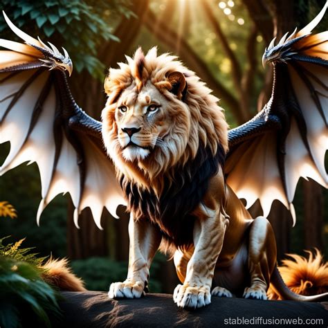 Fantasy Creature: Dragon-Lion Hybrid | Stable Diffusion Online