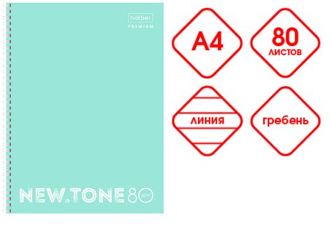 Тетрадь Hatber 80л. А4 линия многоуровневая перфорация гребень premium ...