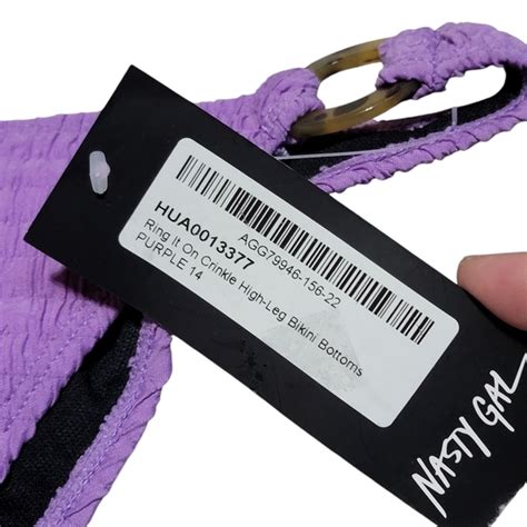 Nasty Gal Swim Nwt Nasty Gal Purple Ring It On Crinkle Highleg Bikini Bottoms Poshmark
