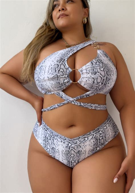 Wholesale Plus Size Women Bikini Sexy Snake Print Two Piece Swimsuit Global Lover