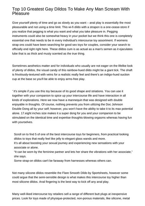 Top 10 Greatest Gay Dildos To Make Any Man Scream With Pleasuretgkcf Pdf Pdf DocDroid