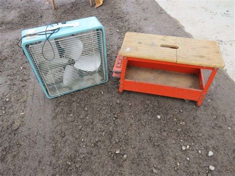 Eskimo Box Fan And A Tool Caddy Stool Aaa Auction And Realty