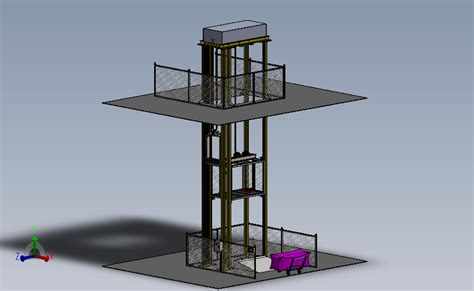 垂直提升机solidworks 2021模型图纸下载 懒石网