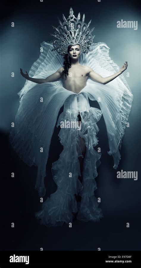 Hot Brunette Woman In Black Dress Stock Photo Alamy