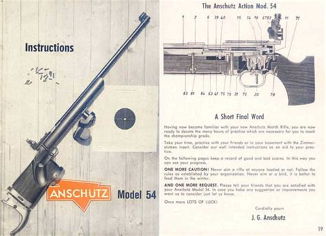 Anschutz Model 54 Match Instruction Manual C1963 Cornell Publications