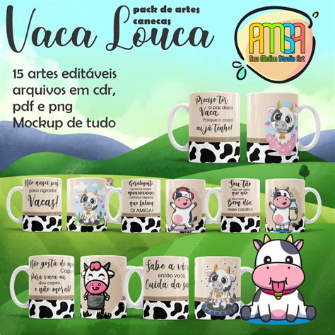 Estampas Vaca Louca Canecas Ana Melim Studio Art