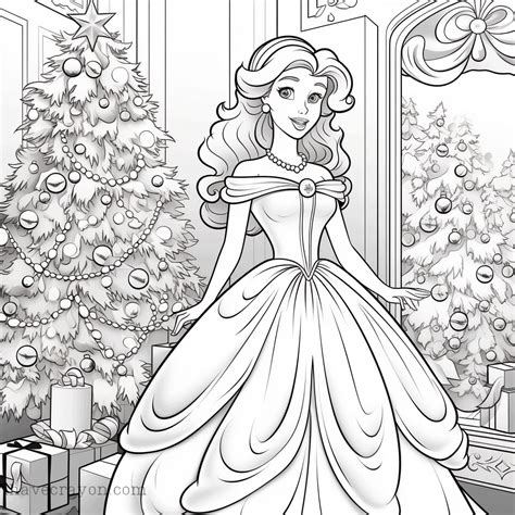 Disney Princess Christmas Coloring Pages!