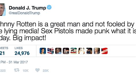 Donald Trump Praises John Lydon On Twitter Says Sex Pistols Left Big Impact