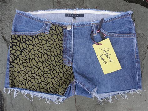 Hand Upcycled Jeans Shorts By 16 Year Old Designer Sophia Scanlan