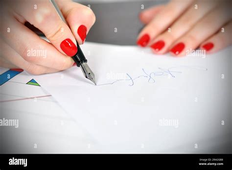hand signing   blank paper stock photo alamy