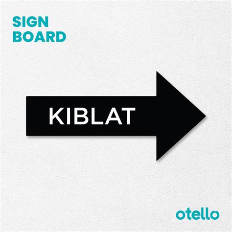 Jual Arah Kiblat Panah Papan Sign Board Akrilik Print Sign Label