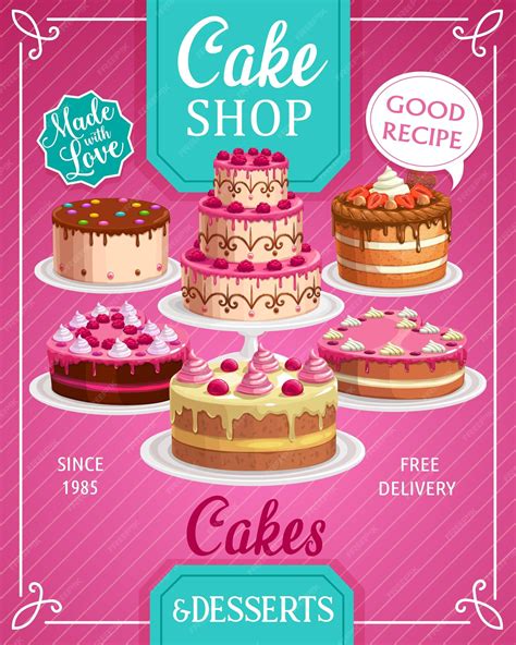 Premium Vector Cakes Shop Vector Bakery Sweet Confectionery