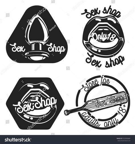 Vintage Sex Shop Emblems Stock Vector Royalty Free Shutterstock