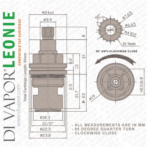 Homebase Leonie Hot Tap Cartridge Compatible Spare Hb
