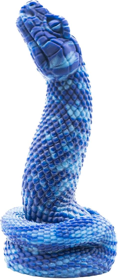 Amazon Twisted Fantasies Nathara Snake Suction Cup Dildo Dark Blue Light Blue Marble
