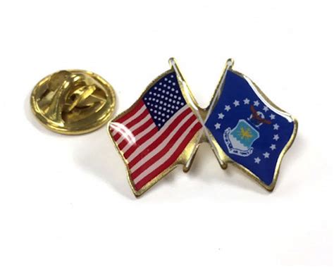 United States Air Force Lapel Pin Double Waving Flag W Us Etsy