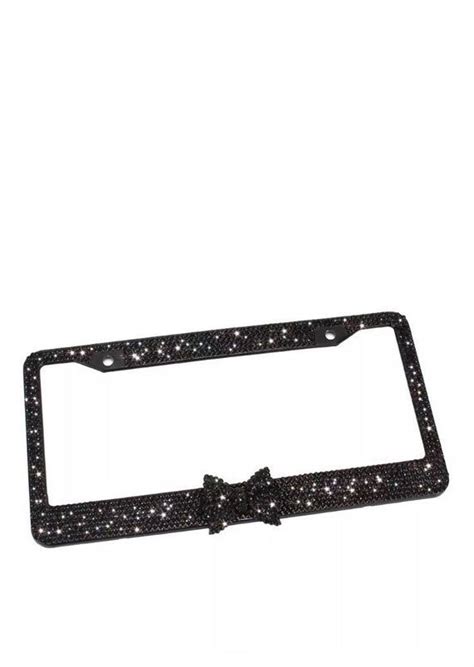 7 Rows Of Black Crystal Diamond Rhinestone Bling License Plate Etsy