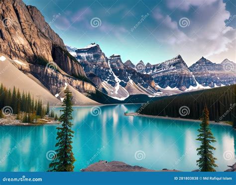 Beautiful Moraine Lake In Banff National Park Canada Stock Photography