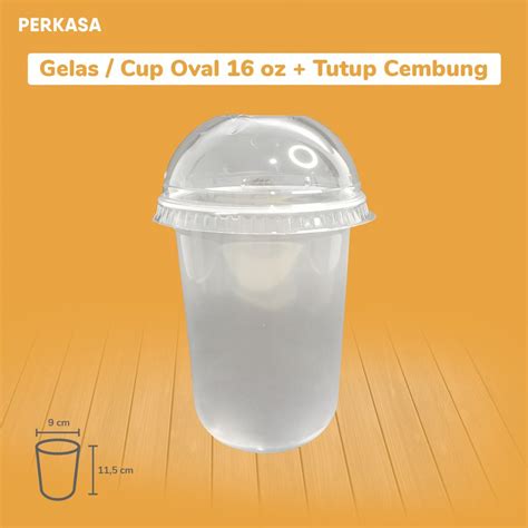 Jual Gelas Cup Oval U 16 Oz Tutup U Cup Plastik Oval Cup Boba