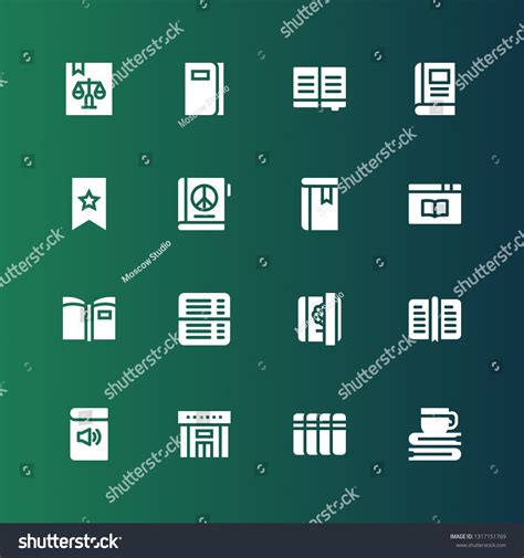 Encyclopedia Icon Set Collection Of 16 Filled Royalty Free Stock