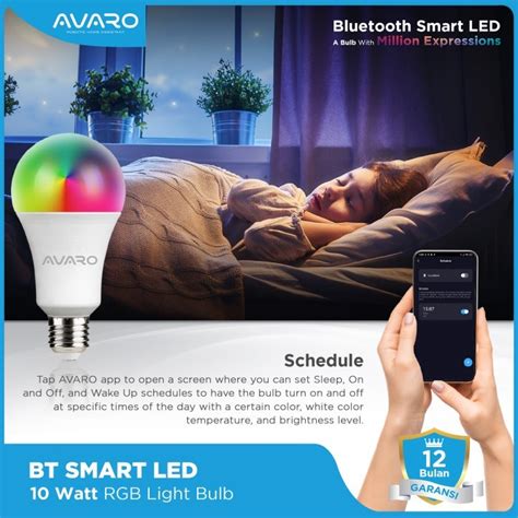 Jual Avaro Smart Led Bulb Rgb Ww W Smart Light Bluetooth Shopee