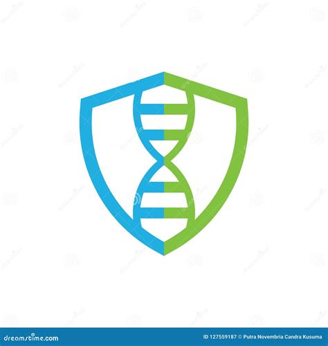 Escudo Logo Icon Design De La DNA Ilustración del Vector Ilustración