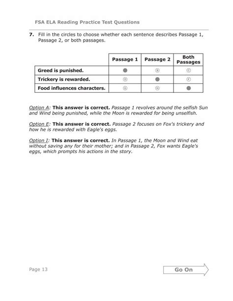 Pdf Fsa Ela Reading Practice Test Answer Key Grade Fsa Ela