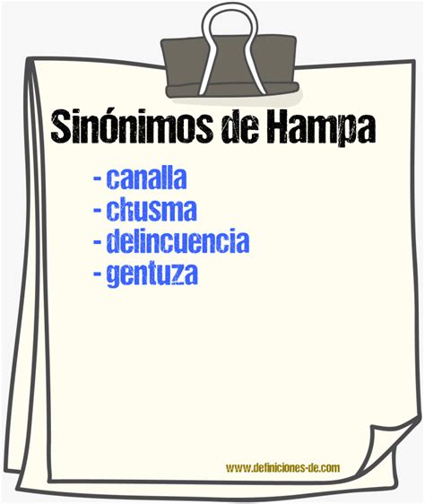 Sinónimos De Hampa