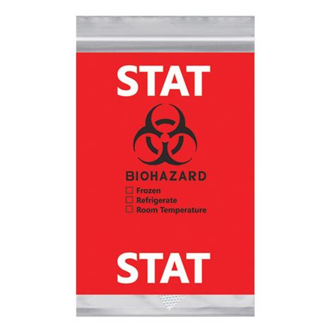 Econo Zip Red Imprint Specimen Bags Action Health