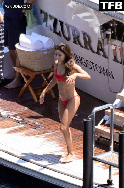 Eva Longoria Sexy Seen Showcasing Her Stunning Figure And Ass Crack In A Red Bikini On Holiday